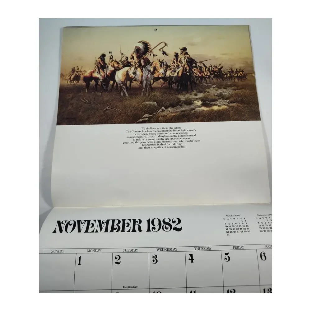 Frank McCarthy & Louis L'Amour Calendar 1982 with L'Amour's West Map